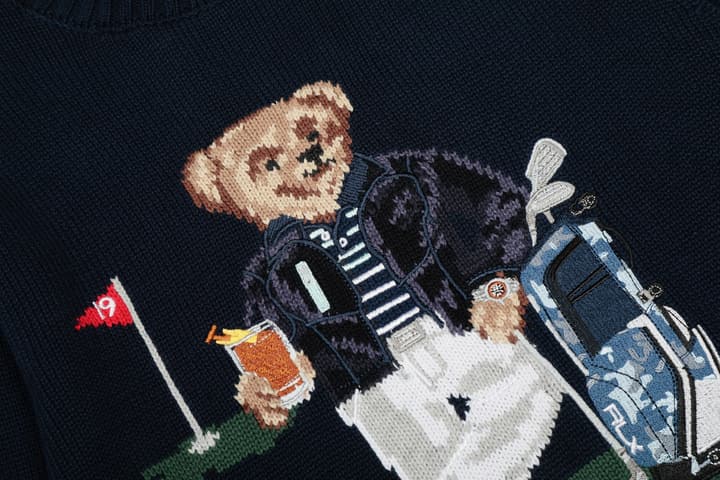 Ralph Lauren Bear Golf Knitted Sweater – Autumn/Winter Collection in Navy Blue Bear Martini