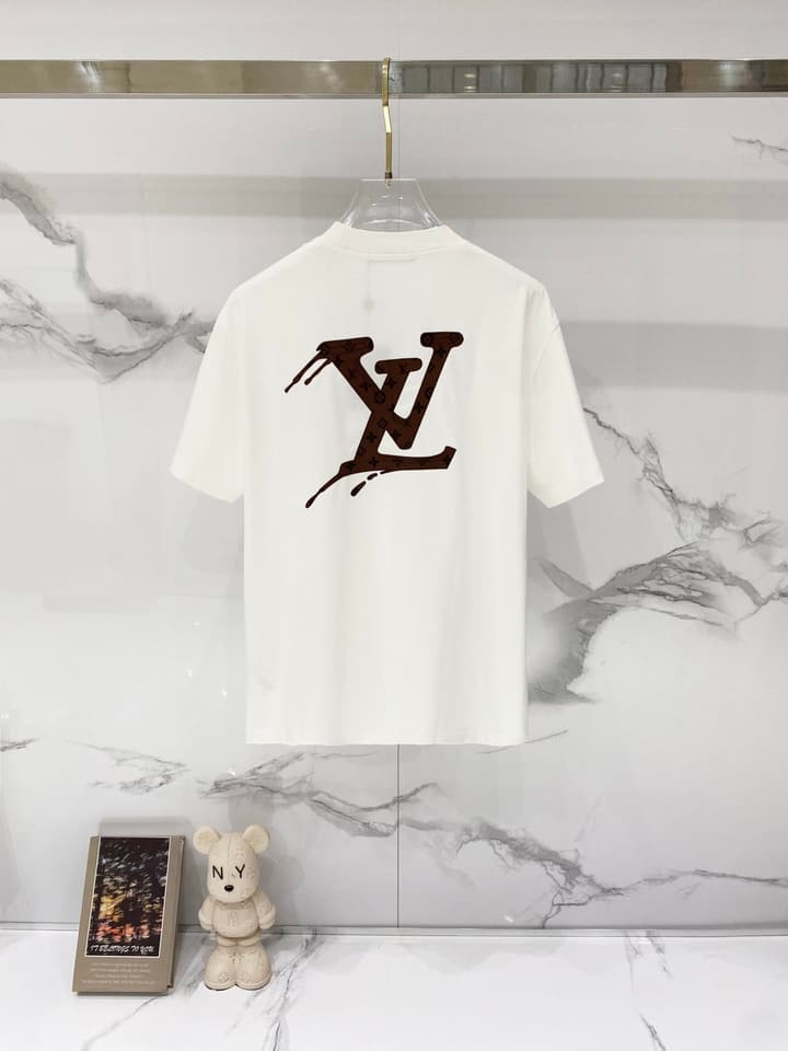 Louis Vuitton Washed Retro Distressed Logo T-Shirt in Black