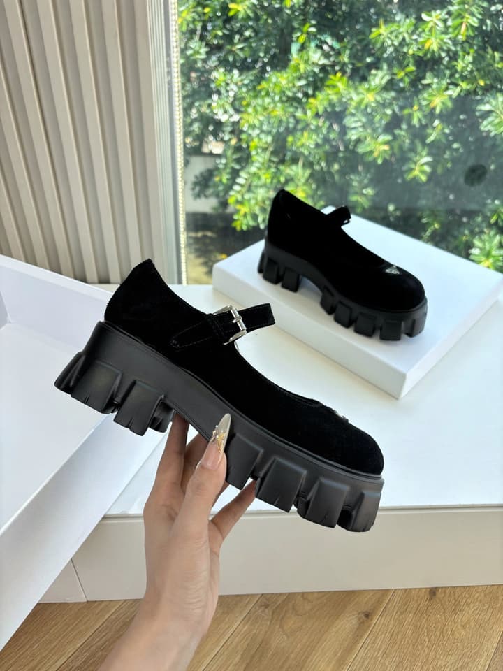 Prada Monolith Platform Mary Jane Loafers – 25FW in Assorted Leather & Suede Collection