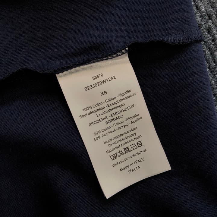 Dior Embroidered Logo T-Shirt – 2026SS in Apricot Ringer With Navy Collar