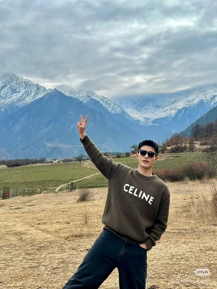 Celine Classic Embroidered Crewneck Sweater in Army Green
