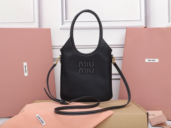 Miu Miu Mini Tote Bag in Black
