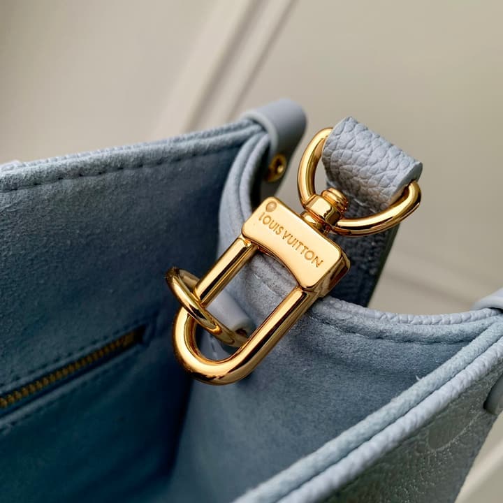 Louis Vuitton OnTheGo Small Tote Bag in Light Blue Grey