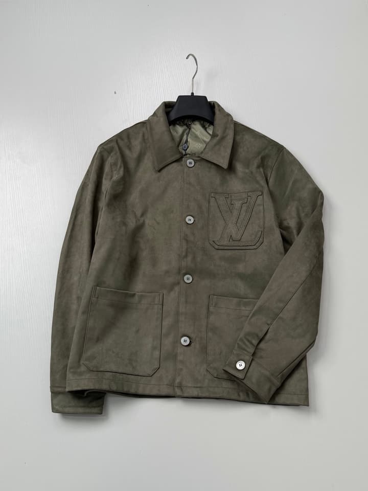 Louis Vuitton 3D V Embroidered Suede Workwear Jacket