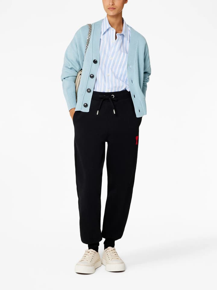 Ami Paris Ami de Coeur Terry Sweatpants – 23FW in Black