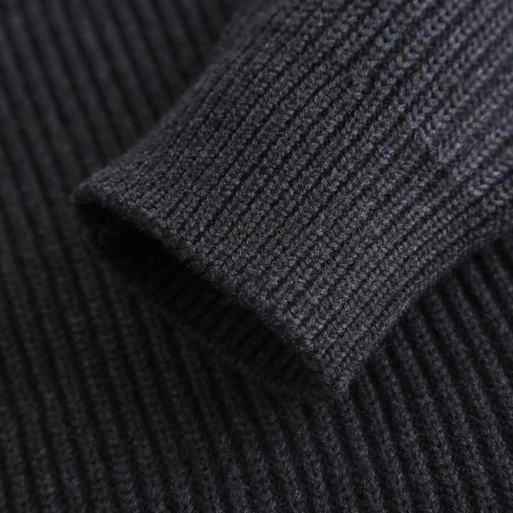 Gucci Wool Cashmere Blend Ribbed Knit Sweater in Dark Heathered Gray Knit