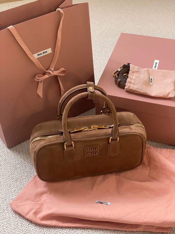 Miu Miu Suede Bowling Bag