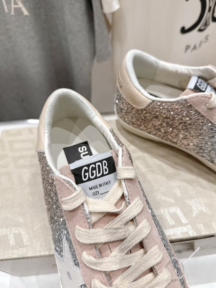 Golden Goose Distressed Sneakers in Light Pink