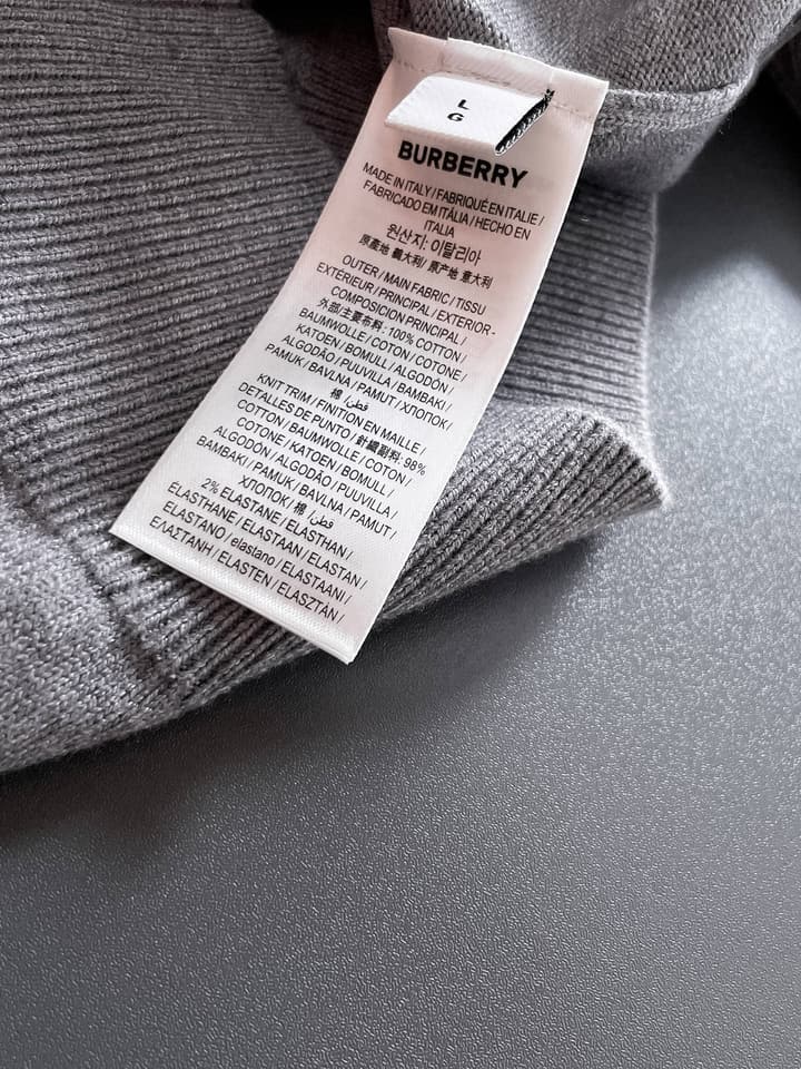 Burberry Half-Zip Wool Blend Sweater in Black Logo