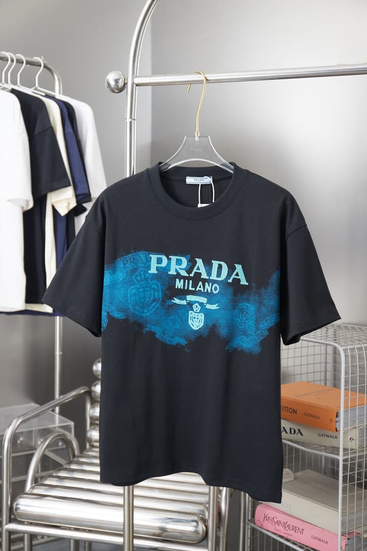 Prada Embroidered Logo T-Shirt – 26SS Early Spring Collection in Black