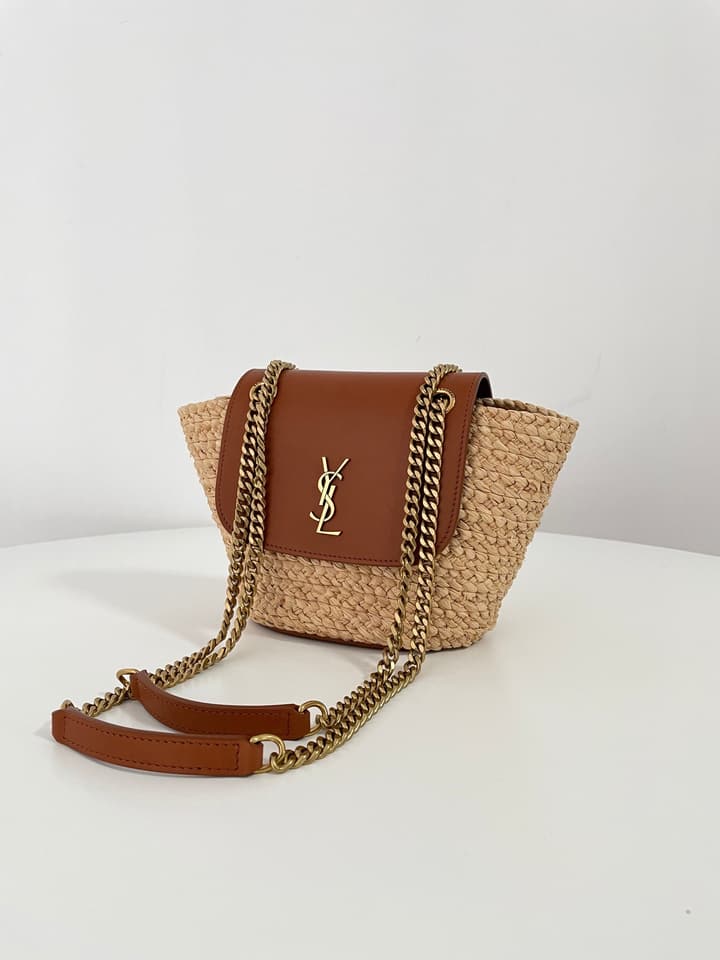 Saint Laurent Mini Manon Raffia Basket Handbag