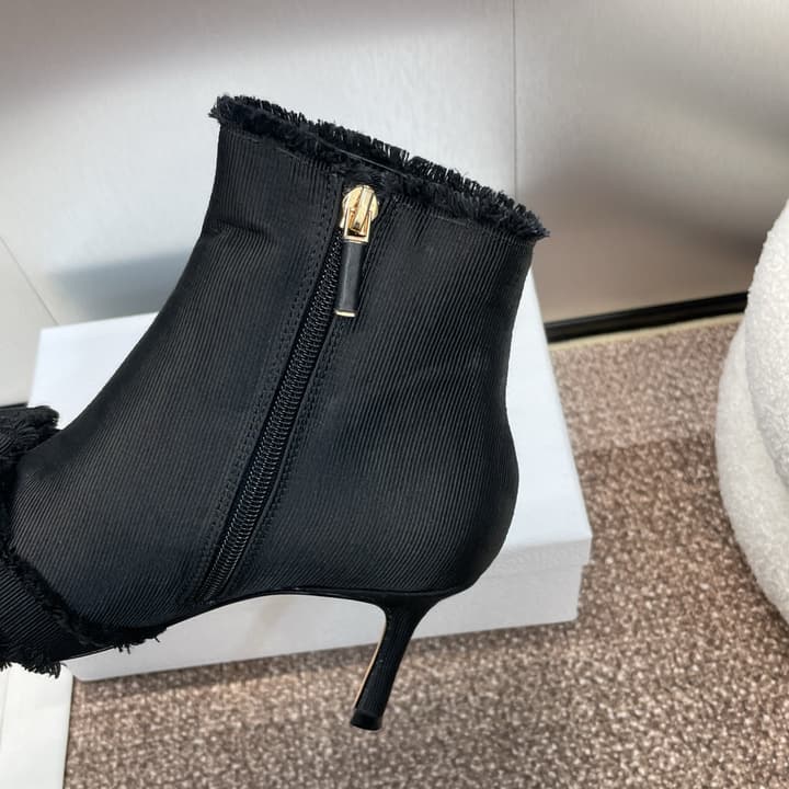 Dior J'Adior Adiorble Tassel Ankle Boots – 2024FW in Black Grosgrain
