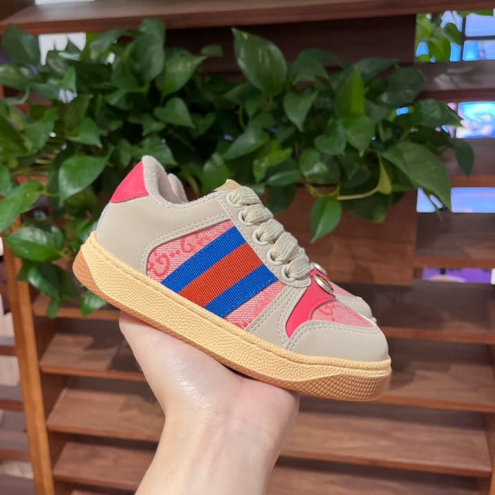 Gucci Rhyton Distressed Sneakers – Kids Collection – 2023SS in Navy Blue Toe