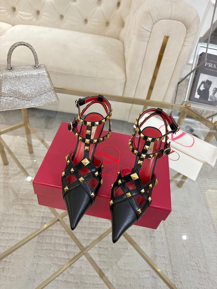Valentino Studded Cut-Out High-Heeled Sandals – 26SS in Pink