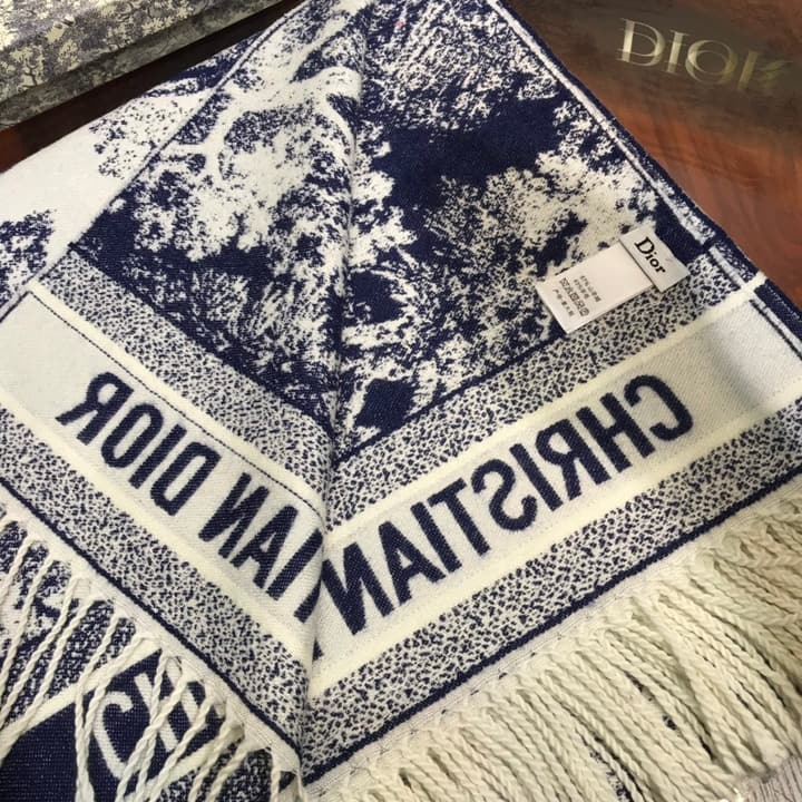 Dior Animal Print Cashmere-Wool Scarf