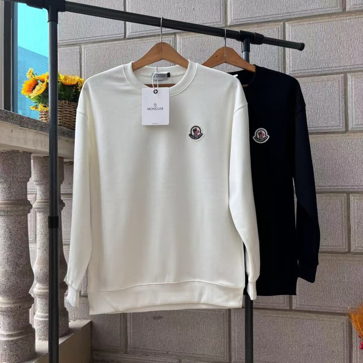 Moncler Classic Cotton Pullover Sweatshirt in Black Sweatshirt Display