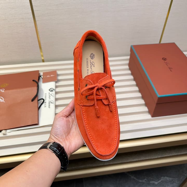 Loro Piana Moccasin Shoes – 2025 Collection in Navy Blue Leather