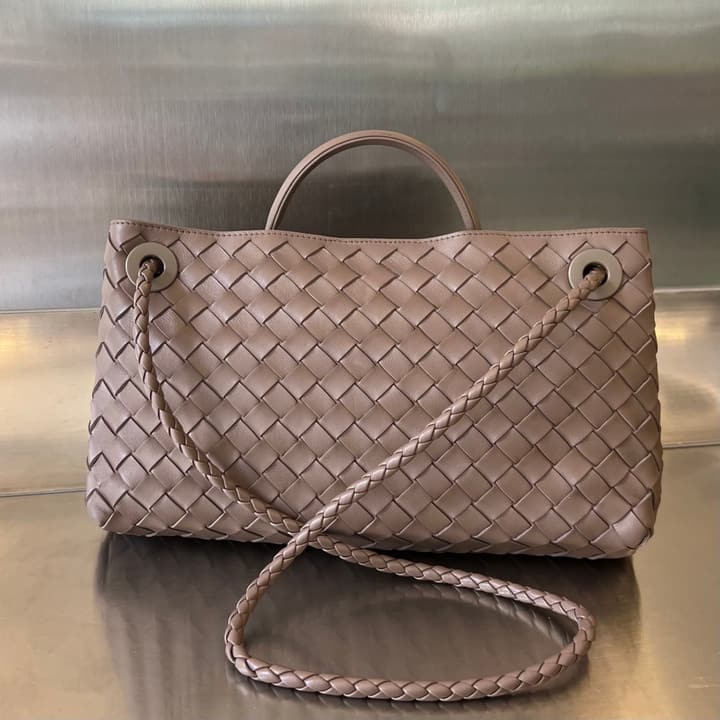 Bottega Veneta Andiamo Handbag in Charcoal Grey
