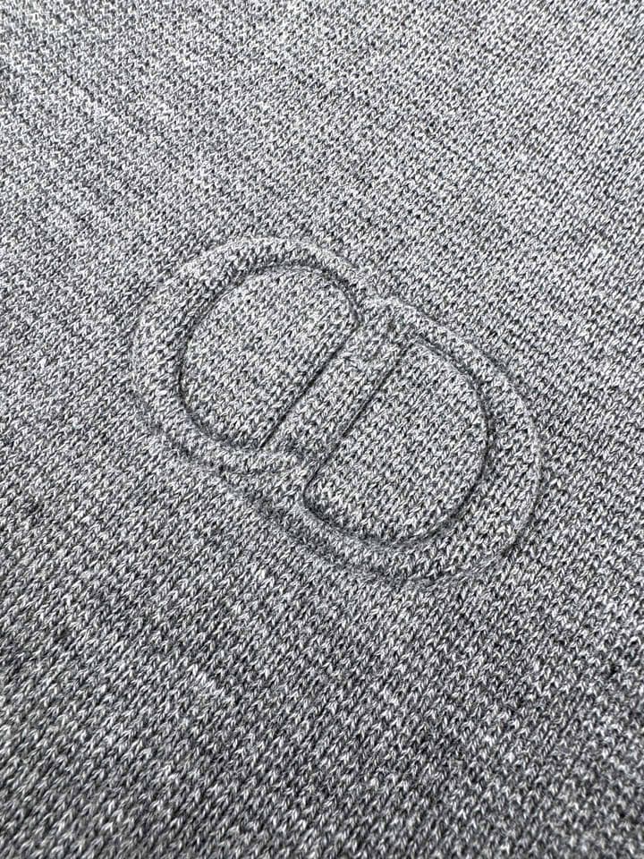 Dior Icon Wool Zip Cardigan in Fog Gray
