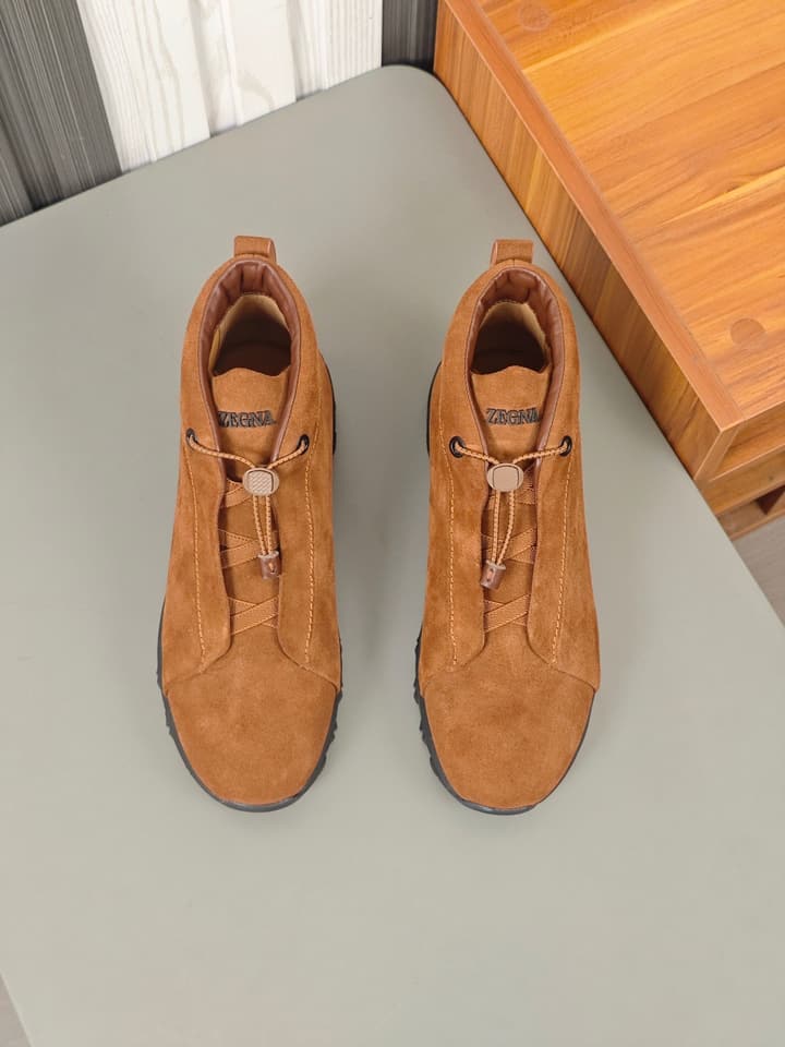 Zegna Triple Stitch™ Monte Luxury Casual Shoes in Black Leather High-top
