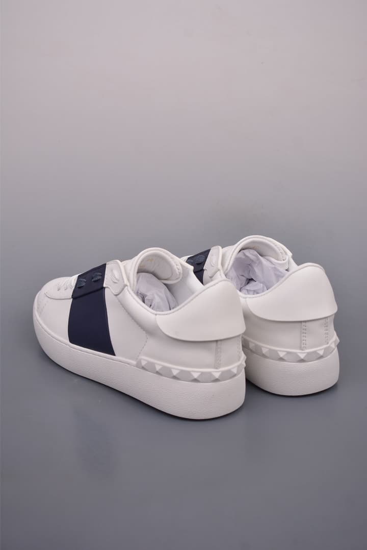Valentino Rockstud Untitled Rivet Sneakers – 2025 Collection in White With Black Band