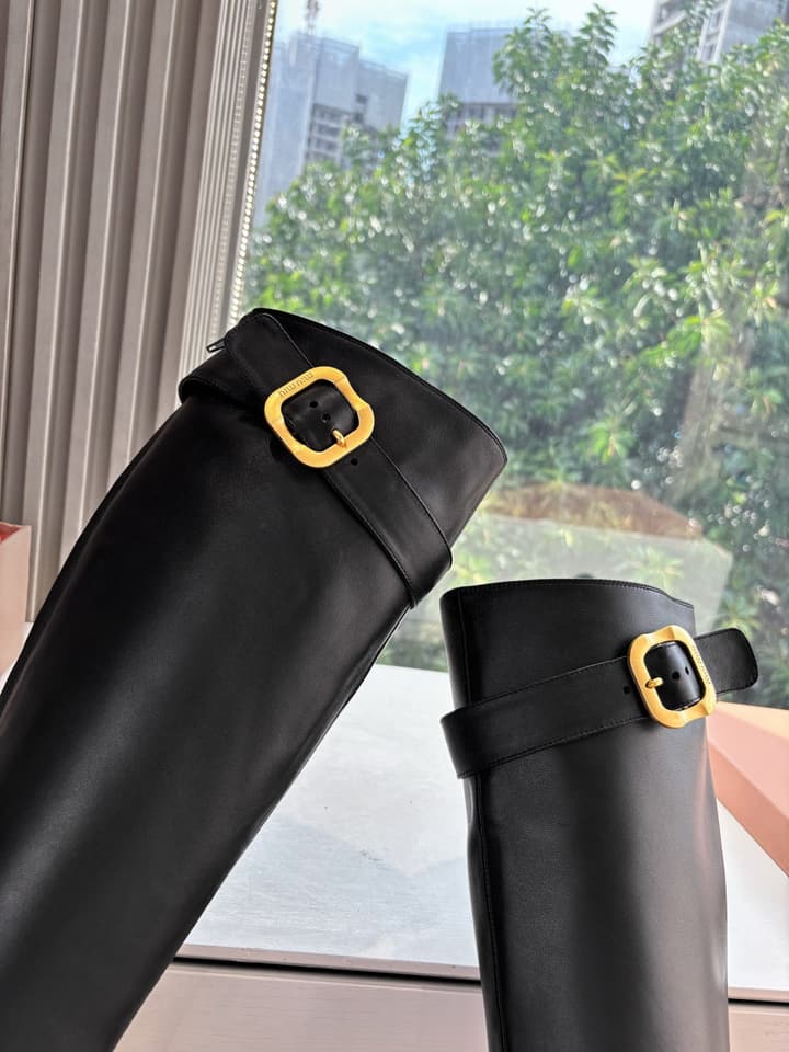 Miu Miu Chelsea Knee-High Boots – 25FW in Black