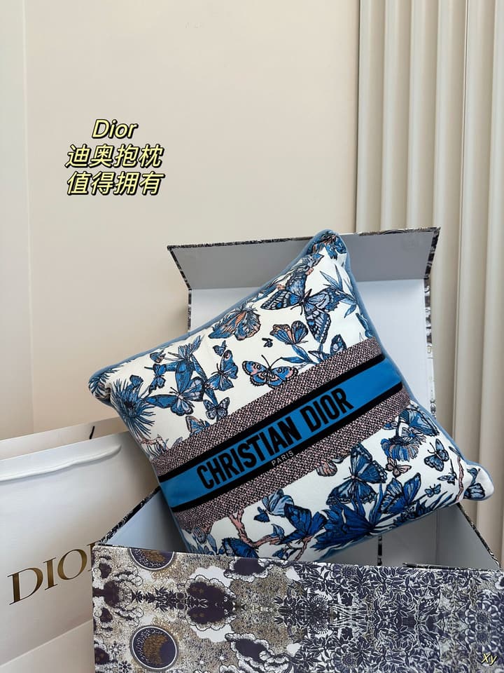 Dior Limited Edition Home Pillow in Black And White Toile Pattern