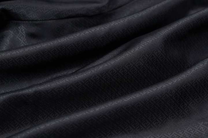 Fendi Hooded Zipper Cashmere Blend Jacket in Deep Charcoal Black