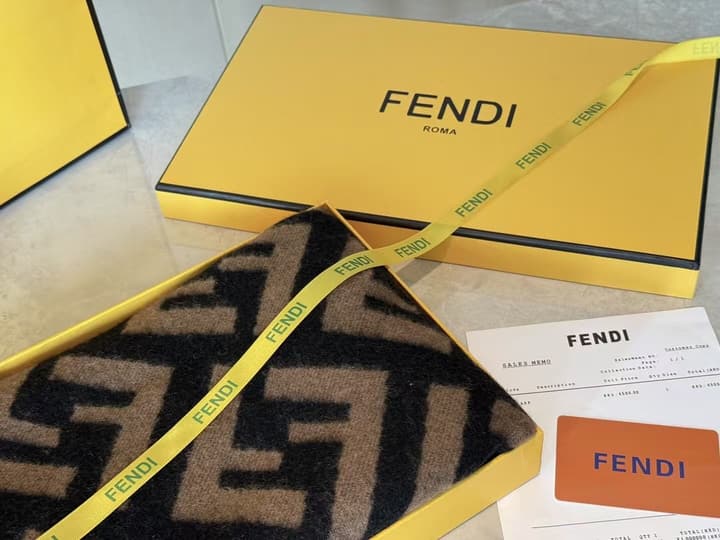 Fendi FF Monogram Cashmere Scarf