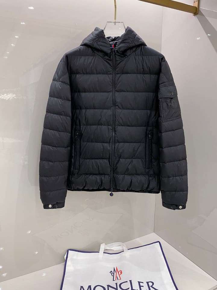 Moncler Men's Hooded Goose Down Jacket – 2025FW in Dark Gray