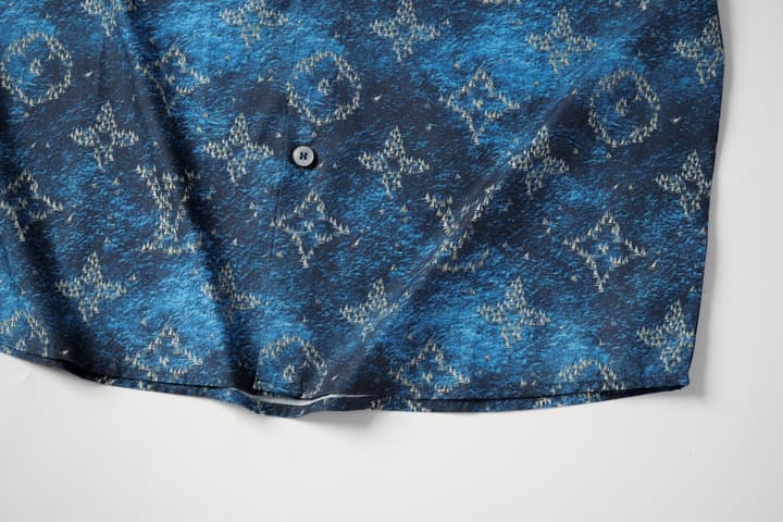 Louis Vuitton Ocean Boat Print Beach Short-Sleeve Shirt in Ocean Blue