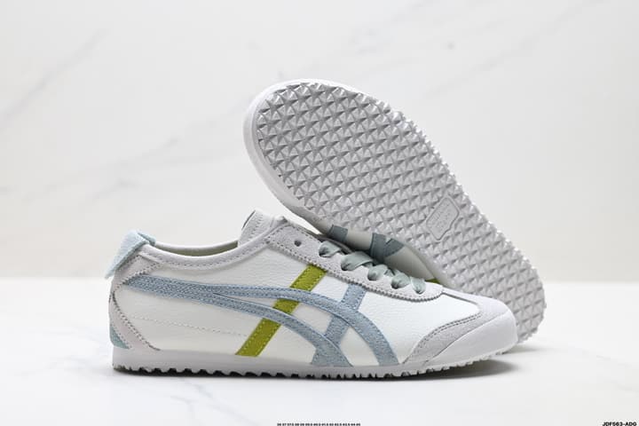 Onitsuka Tiger Mexico 66 NIPPON MADE Sneakers in Cream With Gold And Orange Stripes