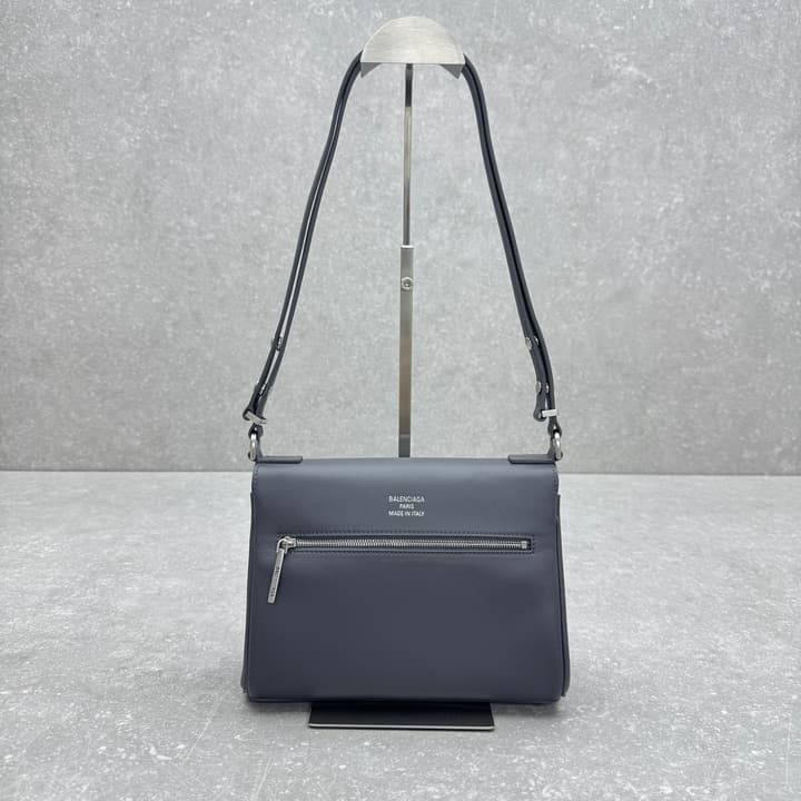 Balenciaga Bel Air Flap Small Leather Bag in Grey