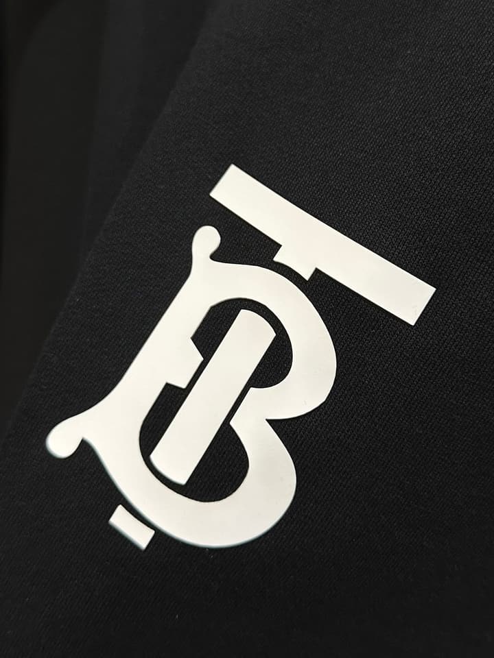 Burberry TB Monogram Cotton Crewneck Sweatshirt in Black Tb Crewneck