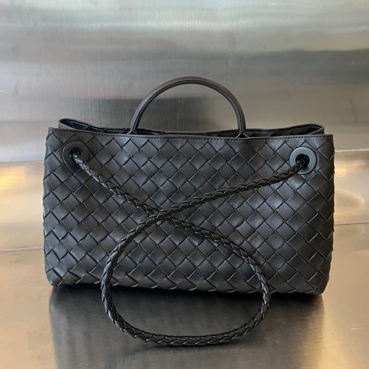 Bottega Veneta Andiamo Handbag in Charcoal Grey