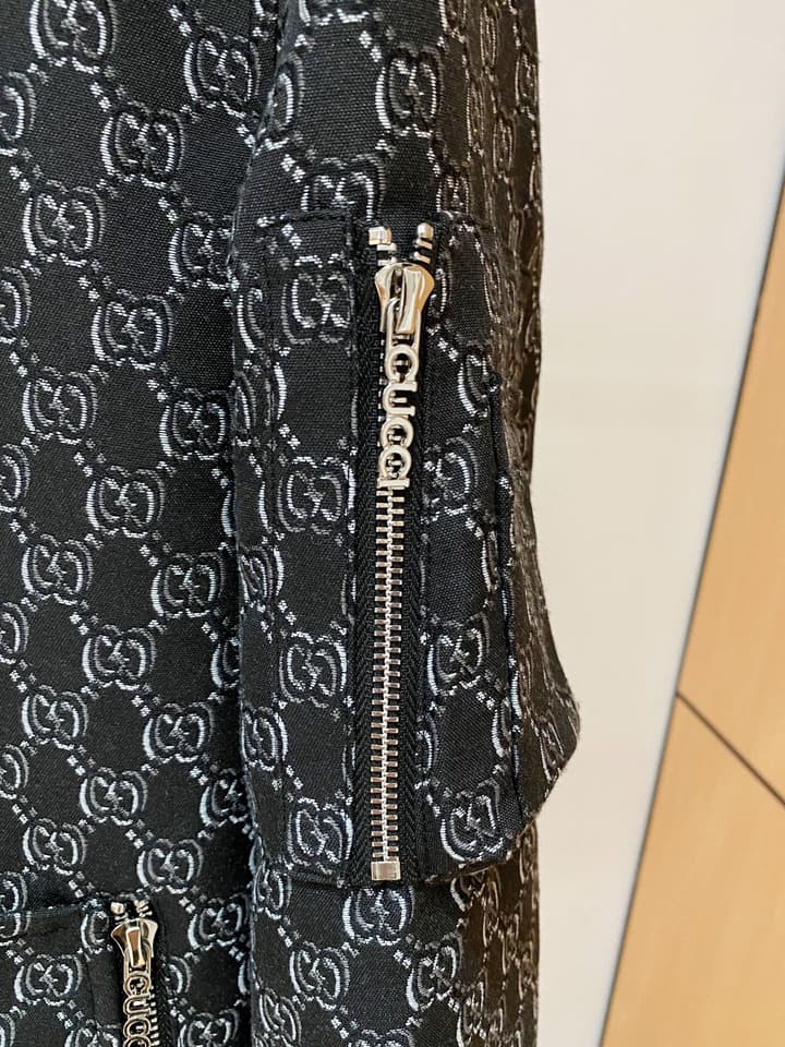 Gucci Men's Casual Jacket – 2025 Spring/Summer Collection in Charcoal Monogram Bomber
