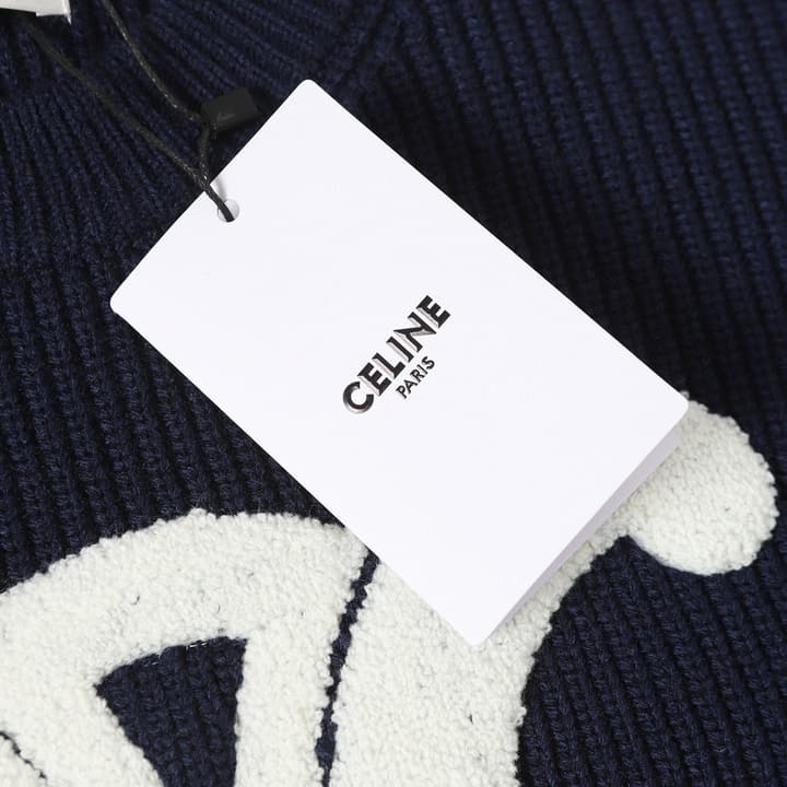 Celine Arc de Triomphe Logo Wool Sweater – 25FW in Grey