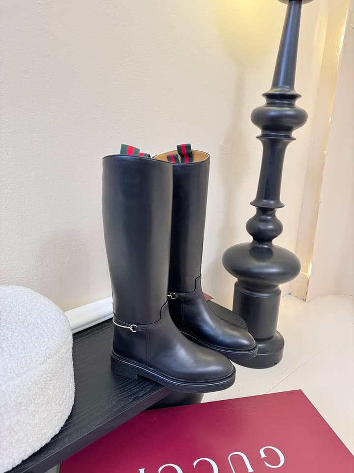 Gucci Runway Velvet Boots in Black Suede