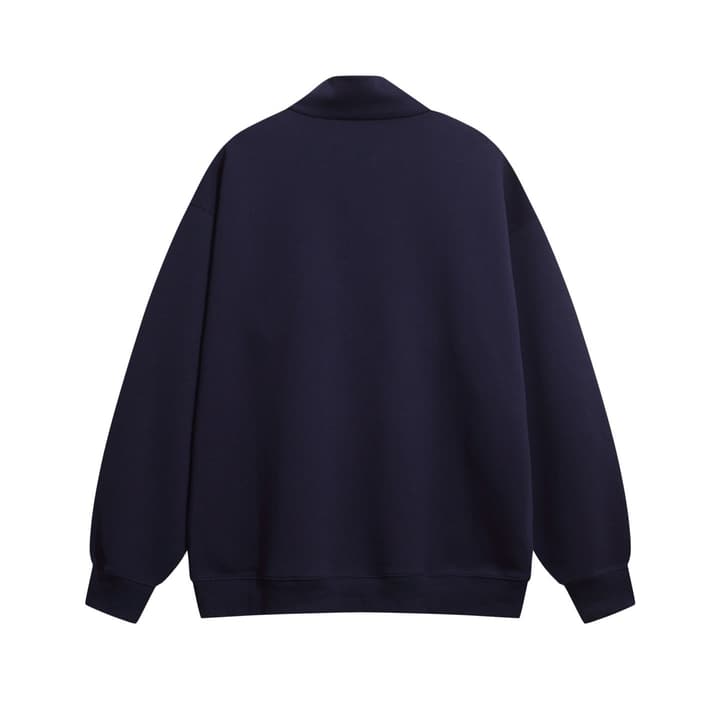 Gucci Embroidered Letter Half-Zip Sweatshirt – 2025FW in Navy Blue Half-zip Pullover