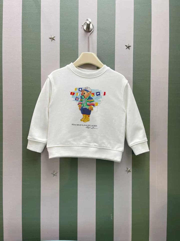 Ralph Lauren Kids Crewneck Sweatshirt – 2025AW in White With Graphic Print