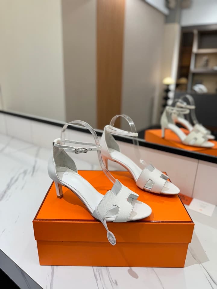 Hermès Classic Palm Grain Cowhide Heels – 6.5cm in Black
