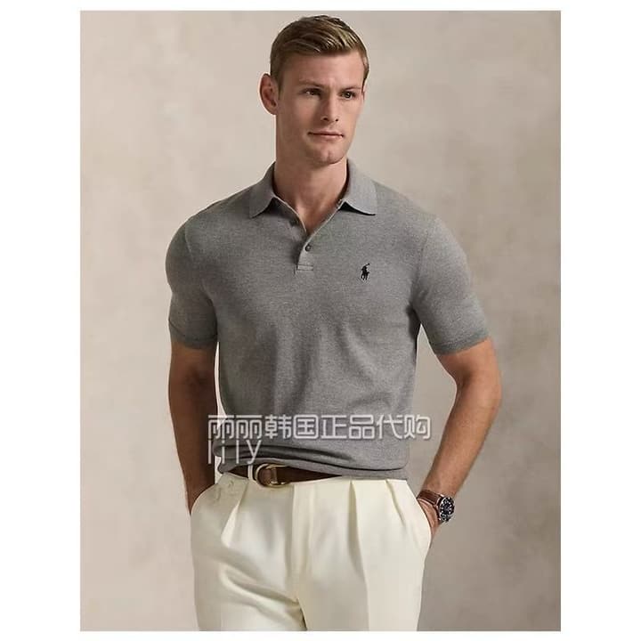 Ralph Lauren Knit Pony Embroidery Polo Shirt – 2025 in Grey