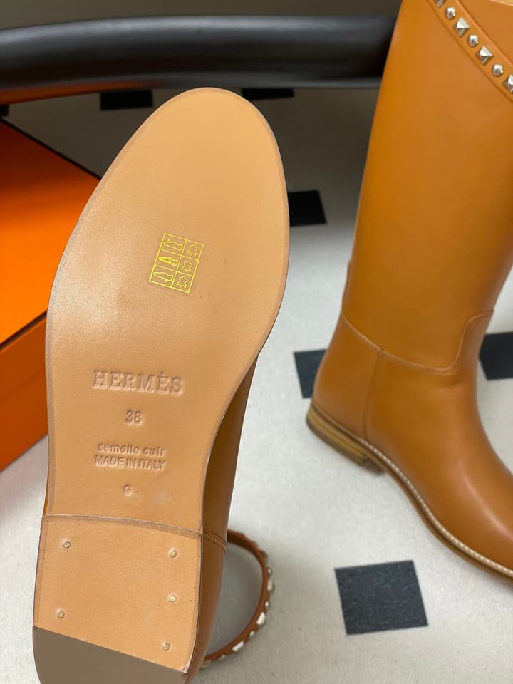 Hermès Jumping Series Kelly Buckle Knee-High Boots in Black