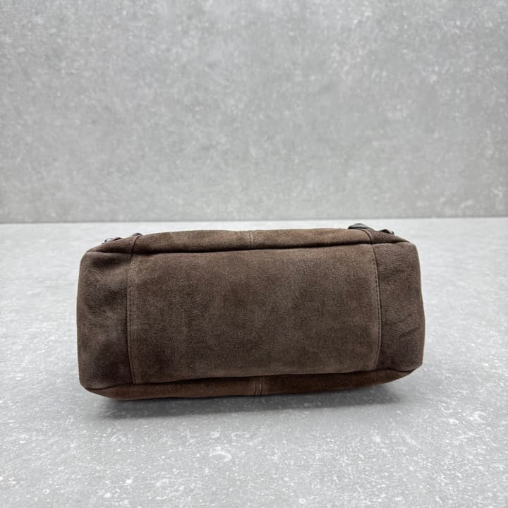 Balenciaga Le City Moto Suede Hobo Bag – 25FW in Dark Brown Suede