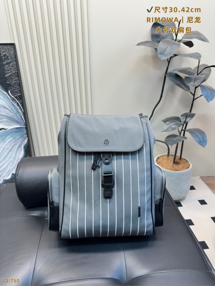 RIMOWA Never Still Ultralight Business Backpack in Dark Blue Striped