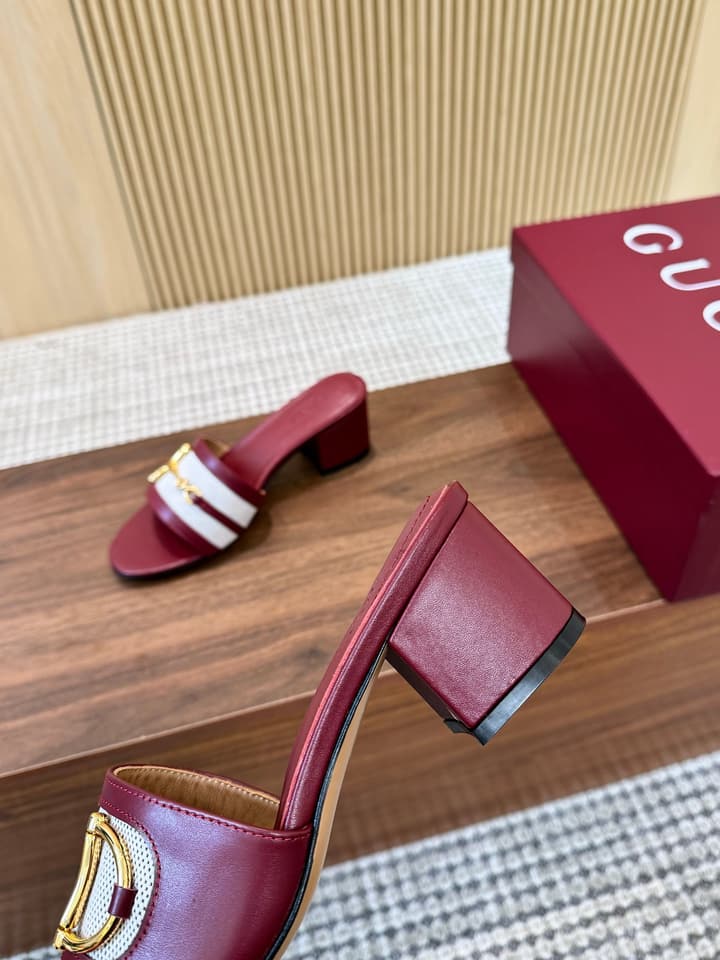 Gucci D-Horsebit Mule Sandals in Brown Gg Canvas