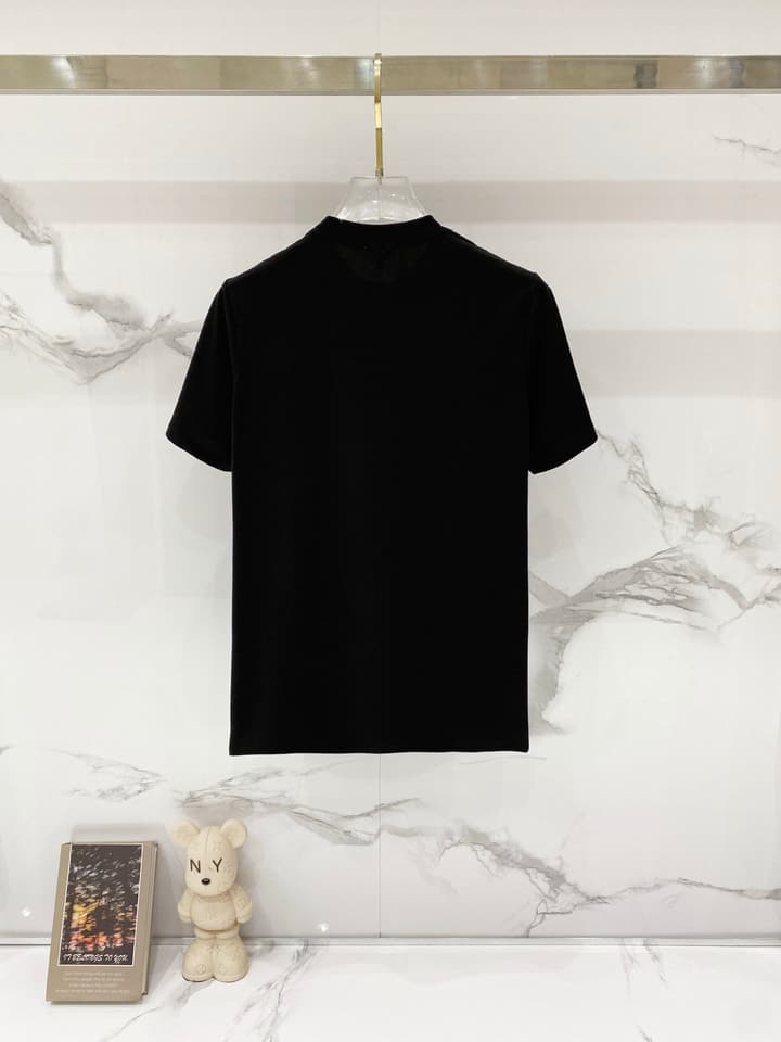 Loewe Mercerized Cotton Embroidered Logo T-Shirt in Black