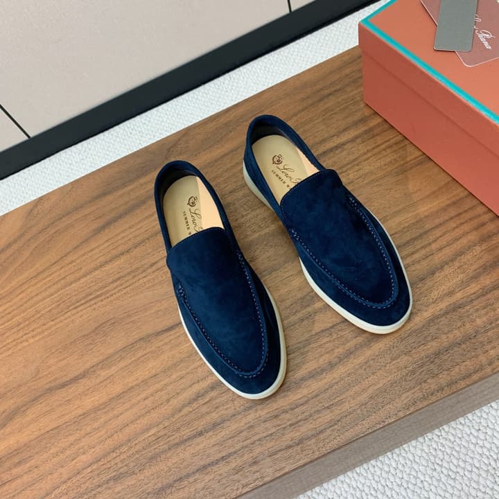 Loro Piana Glossy Cashmere Loafers in Blush Pink Suede