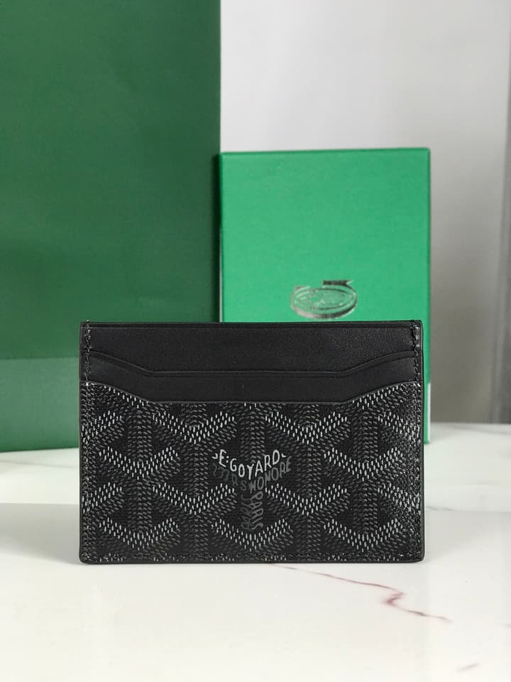 Goyard Card Holder in Black Pattern
