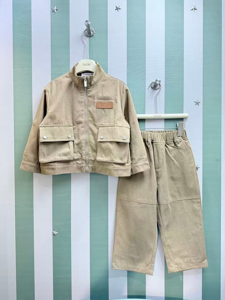 Dior Kids Two-Piece Outfit Set – Kids Collection – 2025SS in Light Tan Set